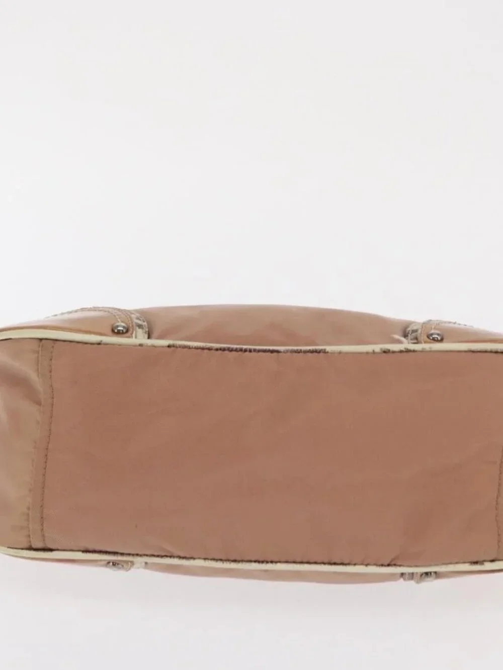 PRADA Shoulder Bag Nylon Beige Silver Auth 169041 - Picture 6 of 16